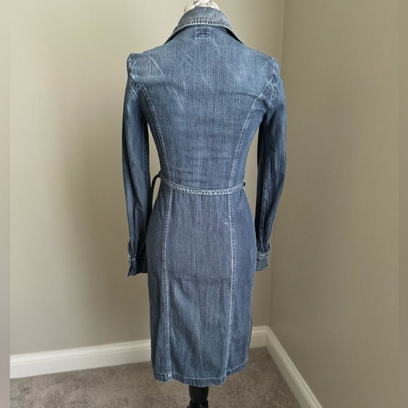 Vintage Miss Sixty Blue Jean Wrap Midi Dress - Small - Picture 7 of 11